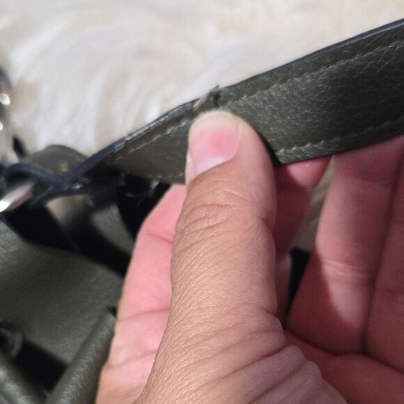 Zara Basic Green Bucket Bag Faux Leather - Picture 7 of 16